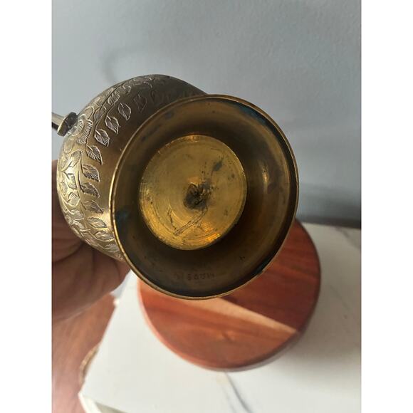 Vintage Hand-Engraved Solid Brass Ewer Pitcher – Ornate Middle Eastern Style - Picture 11 of 11